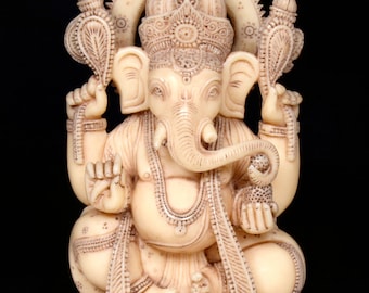 Ganesha Statue, Ganesh Statue, ” Cultured Marble Lord Ganesha Idol, Vinayak, Ganapati, Hindu god of good luck, Indian Elephant god statue.