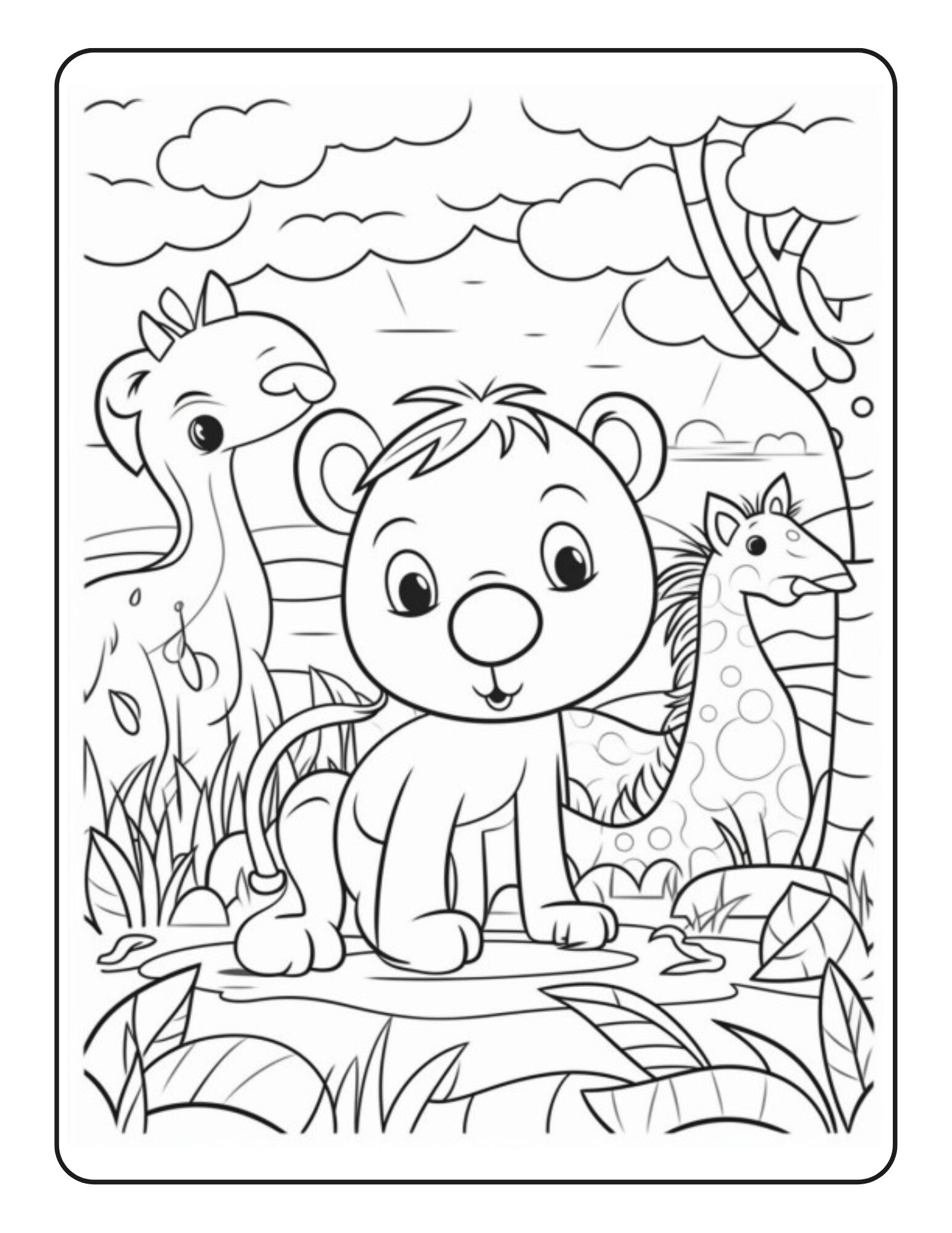 Forest Animals Coloring Pages Pdf Etsy