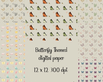Seamless Patterns, Butterfly digital prints 12x12