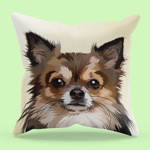 Almohada linda de la cara del perro
