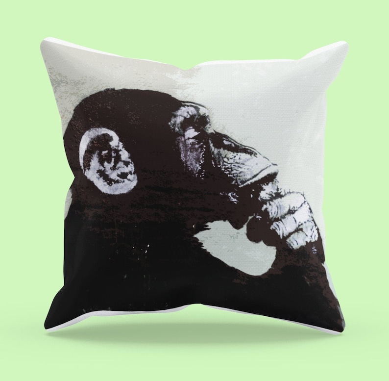 Banksy Thinker Monkey Pillow