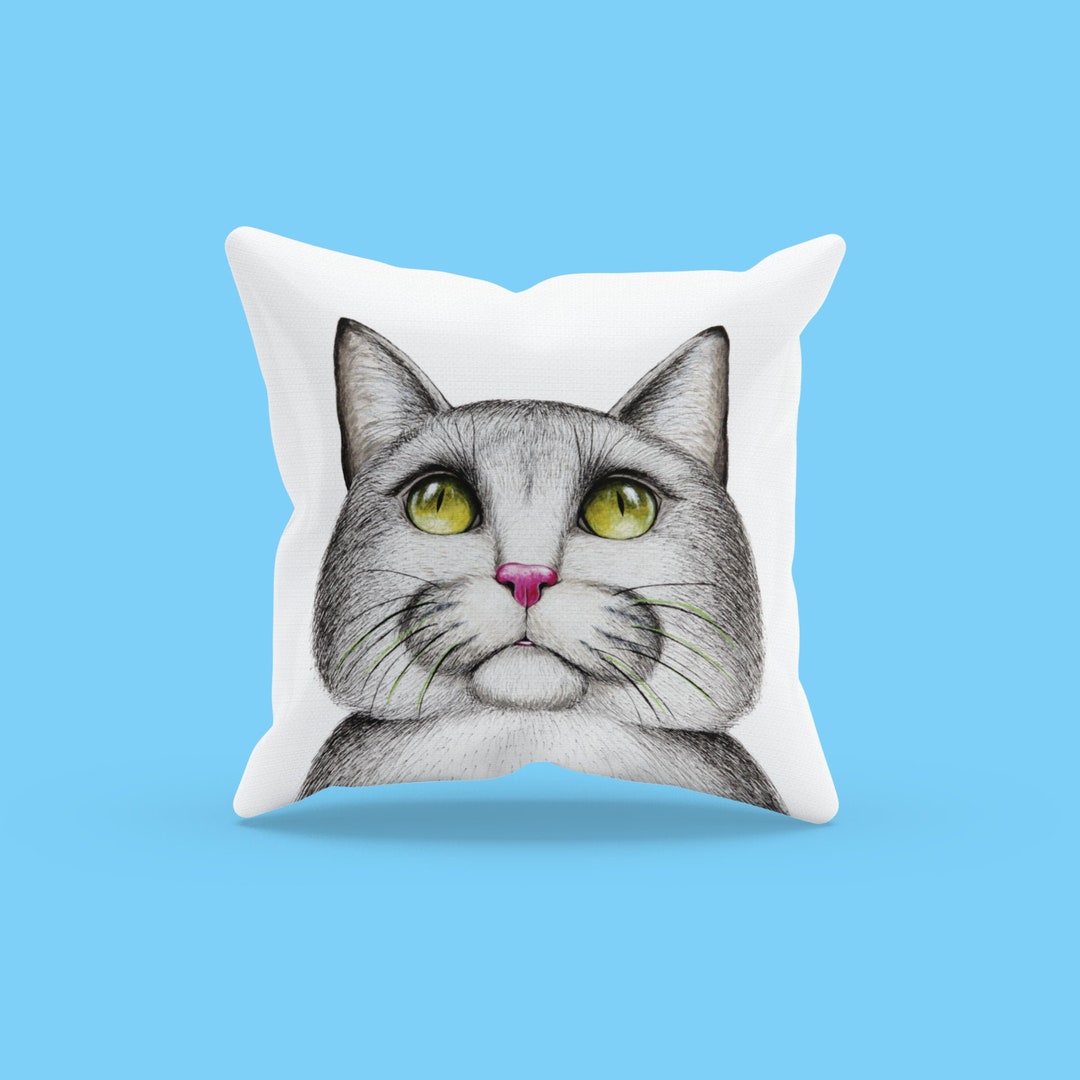 FUNNY CAT PILLOW Cat Throw Pillow Cute Fat Cat Pillow Etsy