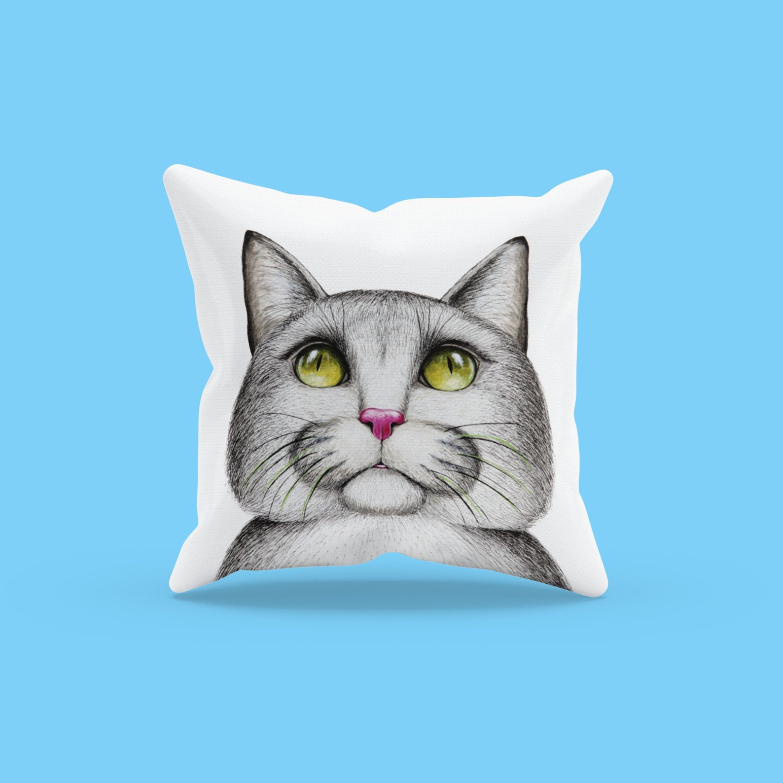 FUNNY CAT PILLOW Cat Throw Pillow Cute Fat Cat Pillow Etsy