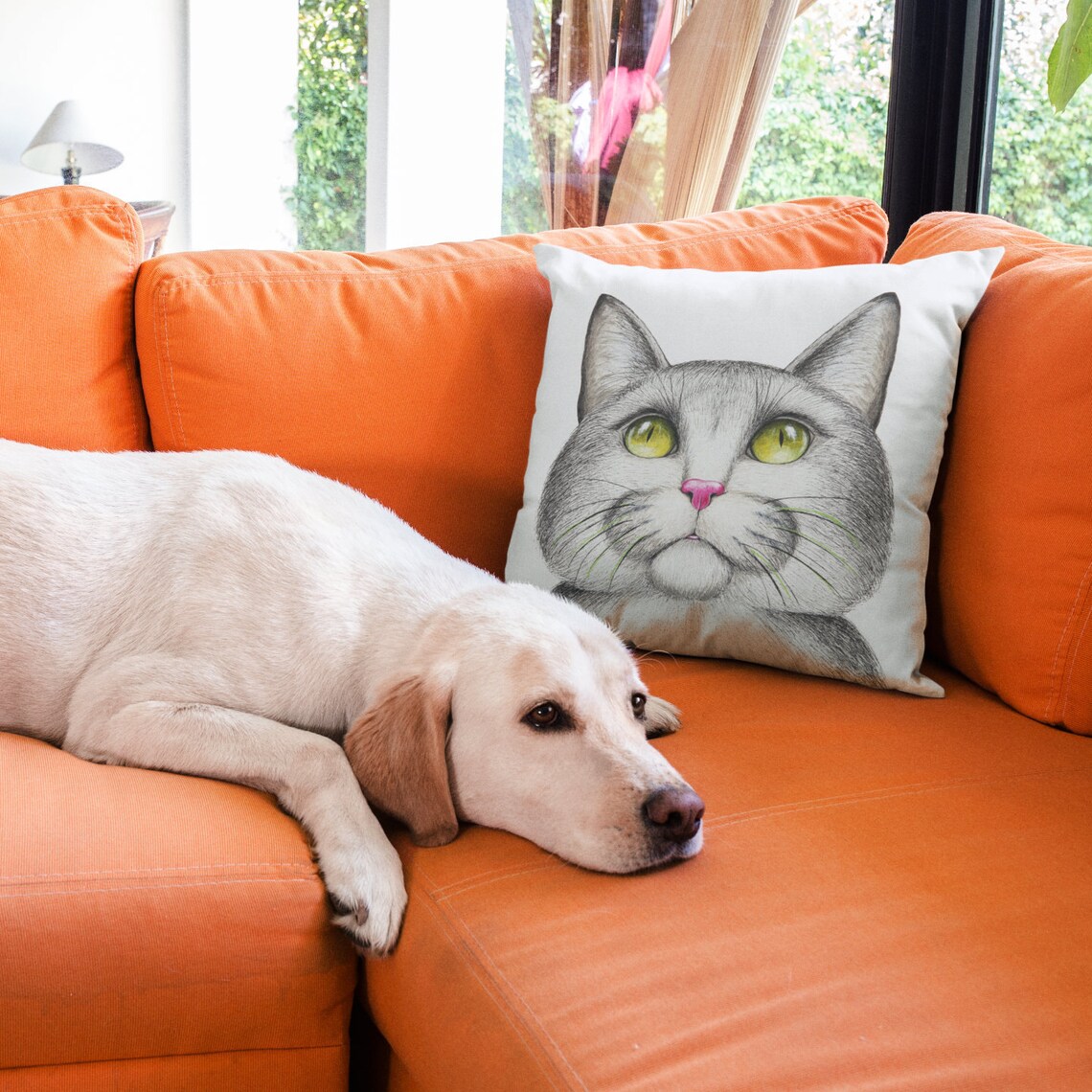 FUNNY CAT PILLOW Cat Throw Pillow Cute Fat Cat Pillow Etsy