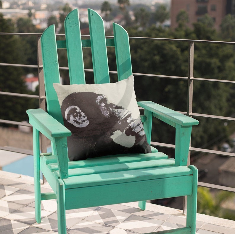 Banksy Thinker Monkey Pillow