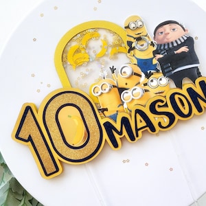 Minions Cake Topper, Minions Shaker cake toppers, Gru Minions Birthday party, Minions party Decorations,Minions decor,Minions favors, Gru