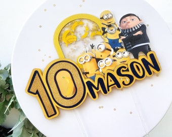 Minions Cake Topper, Minions Shaker cake toppers, Gru Minions Birthday party, Minions party Decorations,Minions decor,Minions favors, Gru