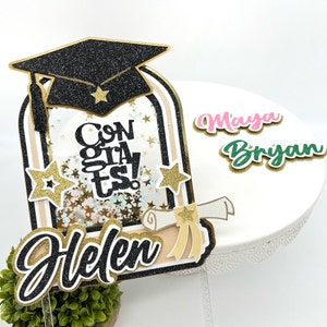 Graduation Cake Topper, Grad Cake Topper Shaker, USF cake topper,Congrats Cake Topper, Graduation Centerpieces, Grad Cake Decor, Cake Topper