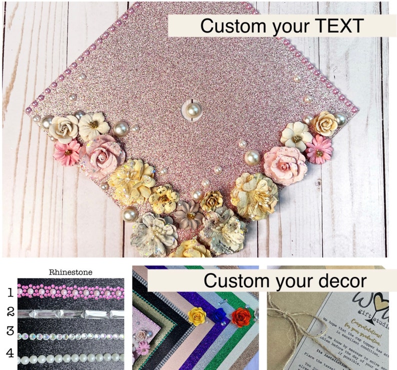 Cal Poly Rhinestone Grad Topper Custom Graduation Cap Topper, Custom Grad Cap Topper Roses, University ...
