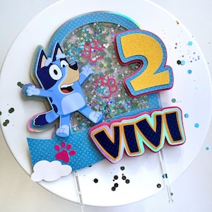 Bluey Cake Topper, Bluey party decorations, Bluey and Bingo Cake Topper, Bluey favor bag, Bluey birthday decoration,Bluey Cake Topper Shaker