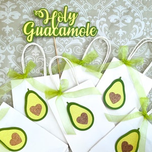 Cinco de mayo decorations, Holy Guacamole Favor bags, Mexican party, Taco party decor, Guacamole cups, Mamacado Gifts, Avocuddle Decorations