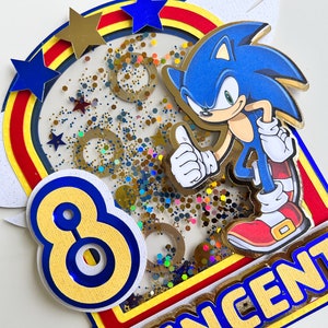 Sonic Cake Topper Shaker personalized, Sonic party decoration Inspired, Sonic Birthday decorations, Sonic 3D Letters, Sonic Favor box party