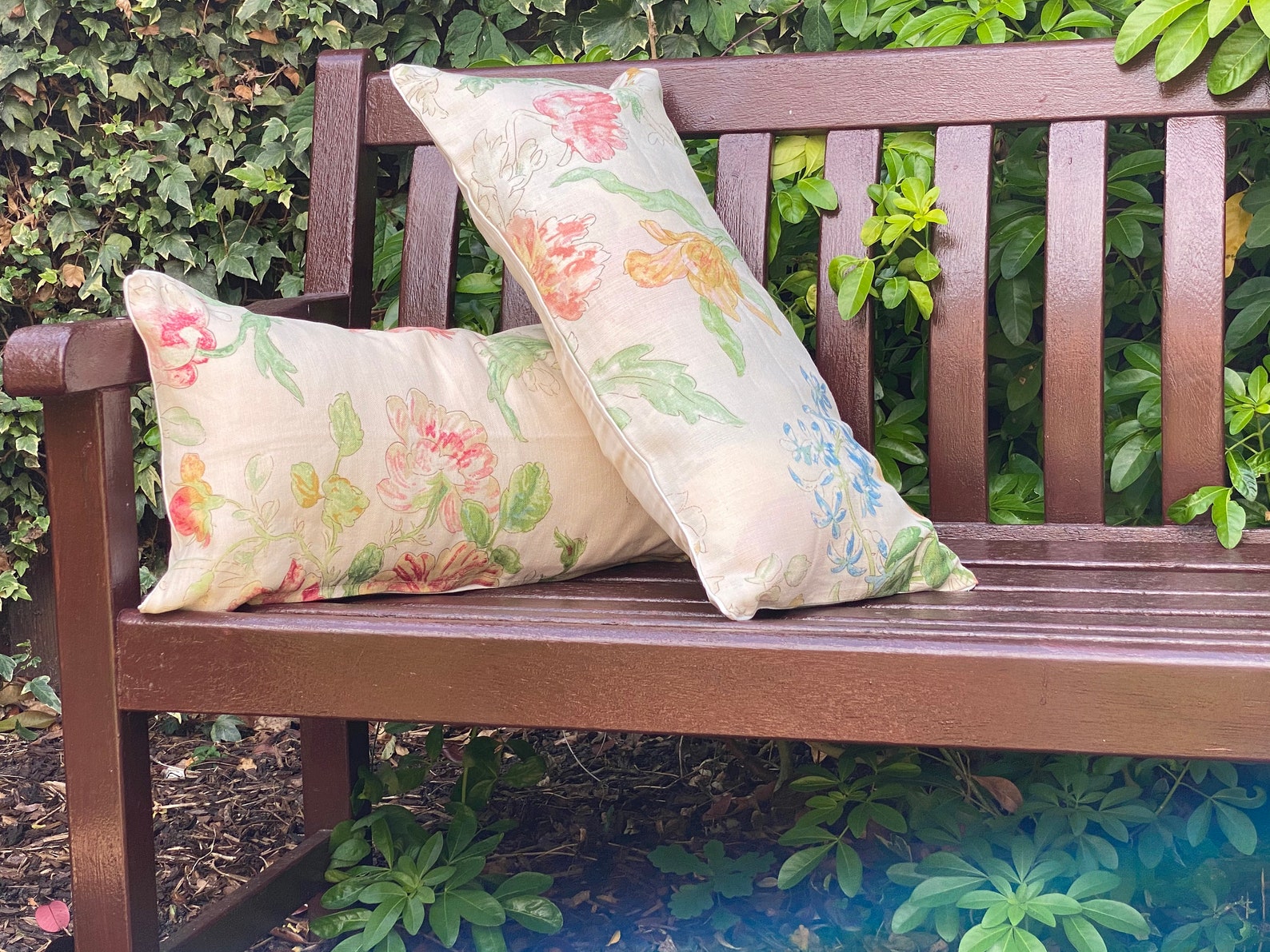 A pair of cream linen bolster style cushion covers with Etsy