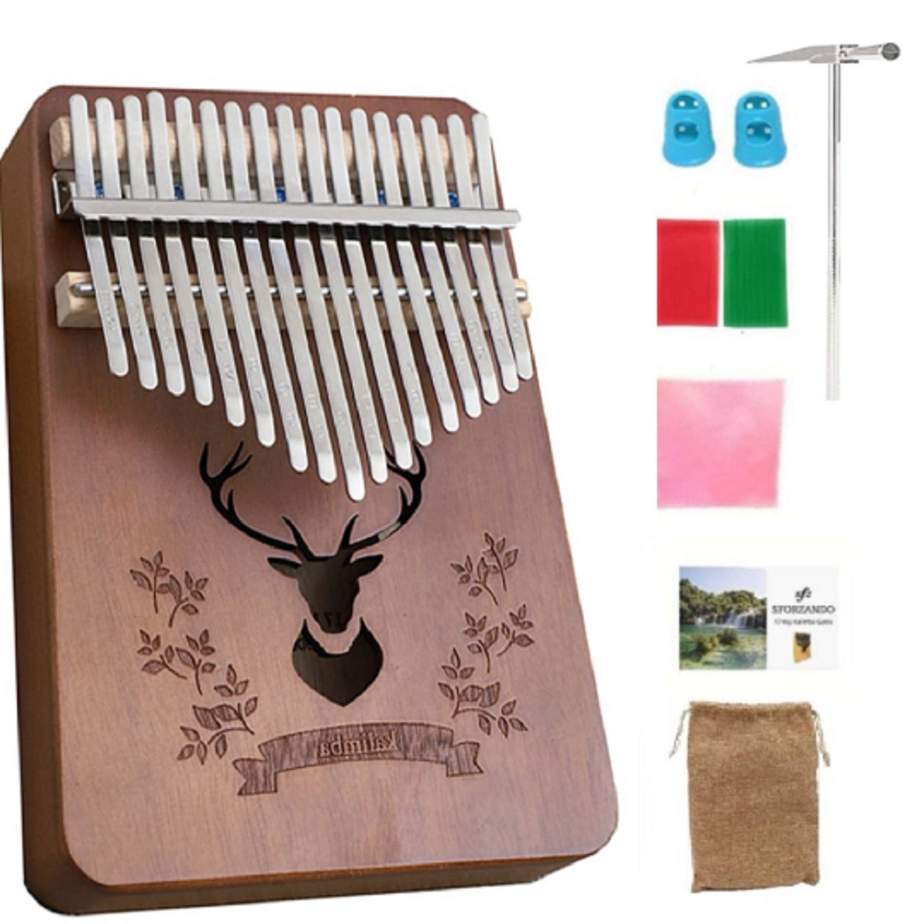 Kalimba Thumb Piano  17 Key Portable Mbira Mahogany Piano Wood Body -…
