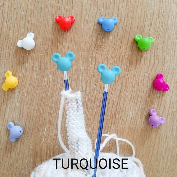 8pcs Cat Paw Knitting Needle Stoppers - Silicone Tip Protectors For 0.31-0.5 Inch Needles (Color Combo 2)