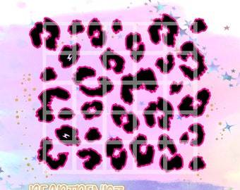 Fuzzy Leopard Print Svg, Leopard Print con Offset, Cricut Cut Files, Svg Designs, Crafting SVG, Cameo Svg, Archivo de corte, Descarga digital