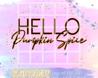 Pumpkin Spice Svg, Otoño Svg, Hola Otoño, Geométrica Svg, Cricut Cut Files, Taza de café Descarga digital, beartrendz, Descarga instantánea