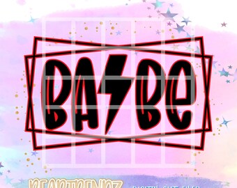 Babe Svg, Lightning Bolt Babe Svg, Geometric Svg, Double Square Svg, Rock N Roll Svg, babe Png for Sublimation, Beartrendz, Leopard svg