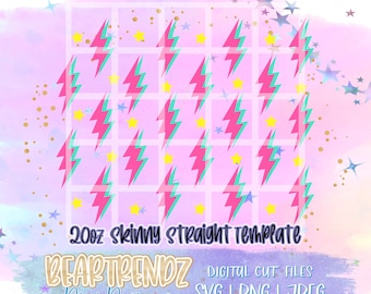 Perno de iluminación recto delgado de 20 oz con plantilla de vaso compensado Svg, archivos de corte Cricut, Beartrendz Svg, descarga digital, vector Svg