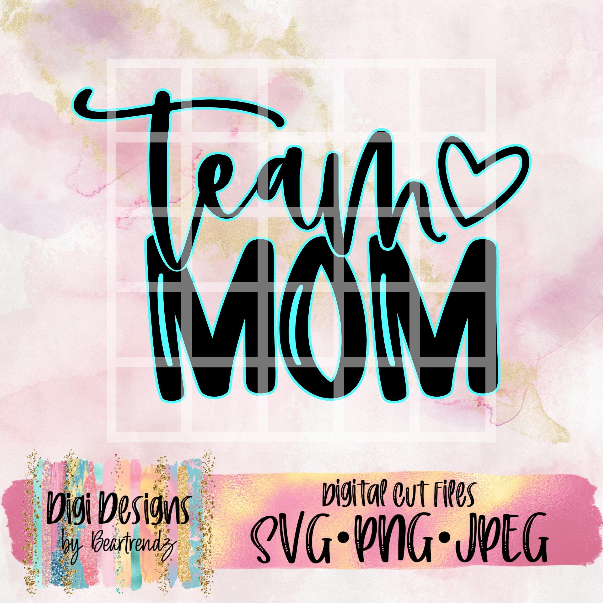 Team Mom Svg Sports Mom Svg Team Mom Gift Idea Geometric Etsy