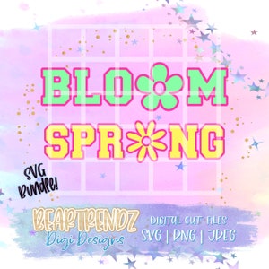 Spring Varsity Letter svg, Varsity Letter svg con Offset, Spring Svg, Bloom svg, Puedo comprarme flores svg, Chenille Letter svg