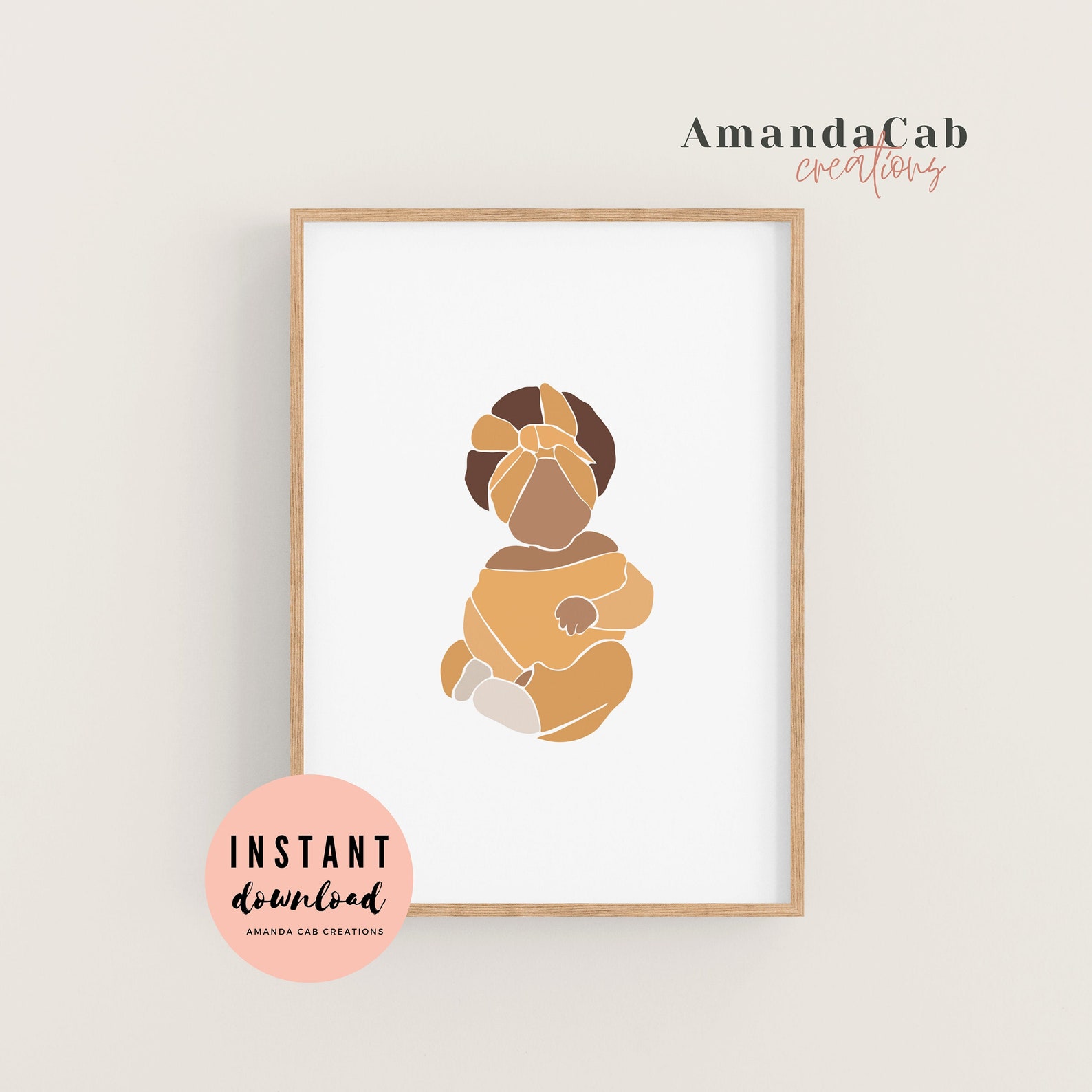 Abstract Art Baby Girl Multiple Size Options. Instant Etsy