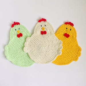 Crochet Chicken Potholder, Crochet Animal Trivet, Chicken Home Decor, Crochet Chicken Gift, Kitchen Home Decor, Handmade Potholder