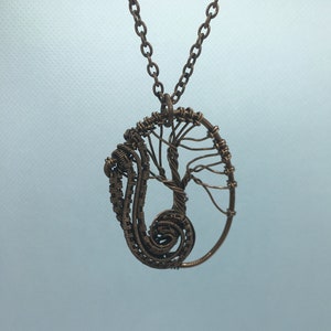 Tree of Life Necklace | Wire Wrapped | Pendant, Chain and Clasp | Handmade | Bronze-Plated Wire |