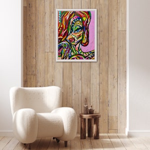Jessica Rabbit Portrait Pop Art Contemporary  Painting Print Wall Decor Who Framed Roger Rabbit Art