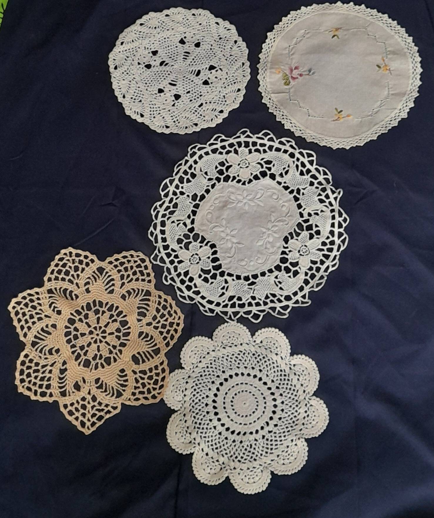 Lot de 5 Napperons/Set Vintage Pour Déco Bohème Chic Romantique