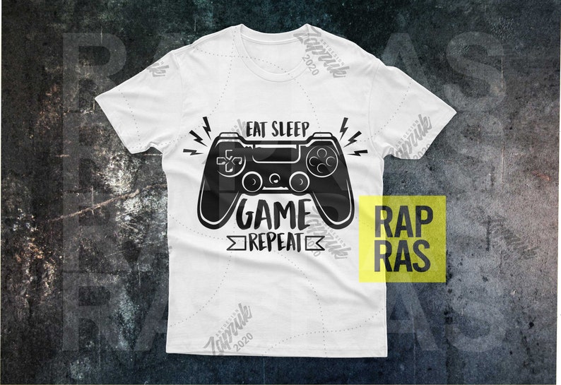 Download Eat Sleep Game Repeat SVG cut file t-shirts Gamer Gaming | Etsy