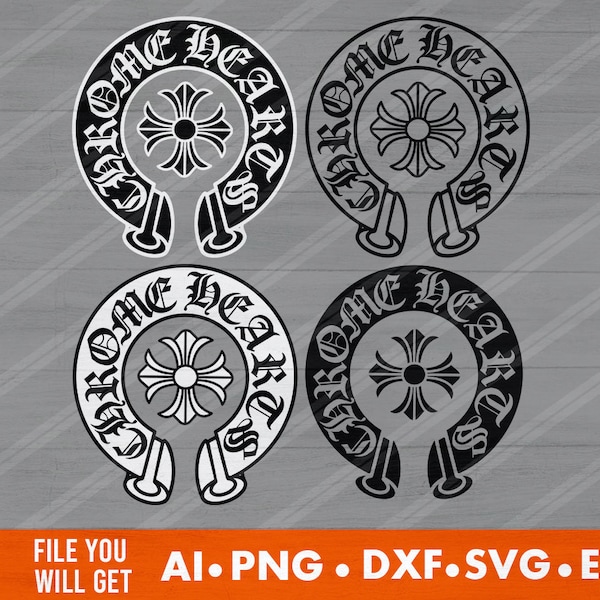 Chrome hearts 4 Version Perfect file ai svg png dxf eps,cut file,Vector - Instant Digital Download