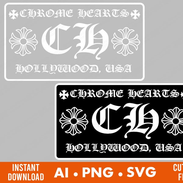 Chrome hearts ai svg png,cut file, Vector