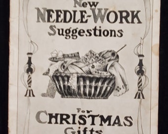 Nouvelles suggestions de travaux d'aiguille des années 1920 pour des cadeaux de Noël publiés par la boutique Healy Needlecraft de Detroit, MI