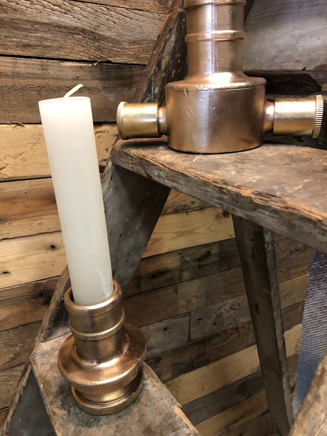 Brass Fire Hose Coupling Candle Holders 40mm Etsy