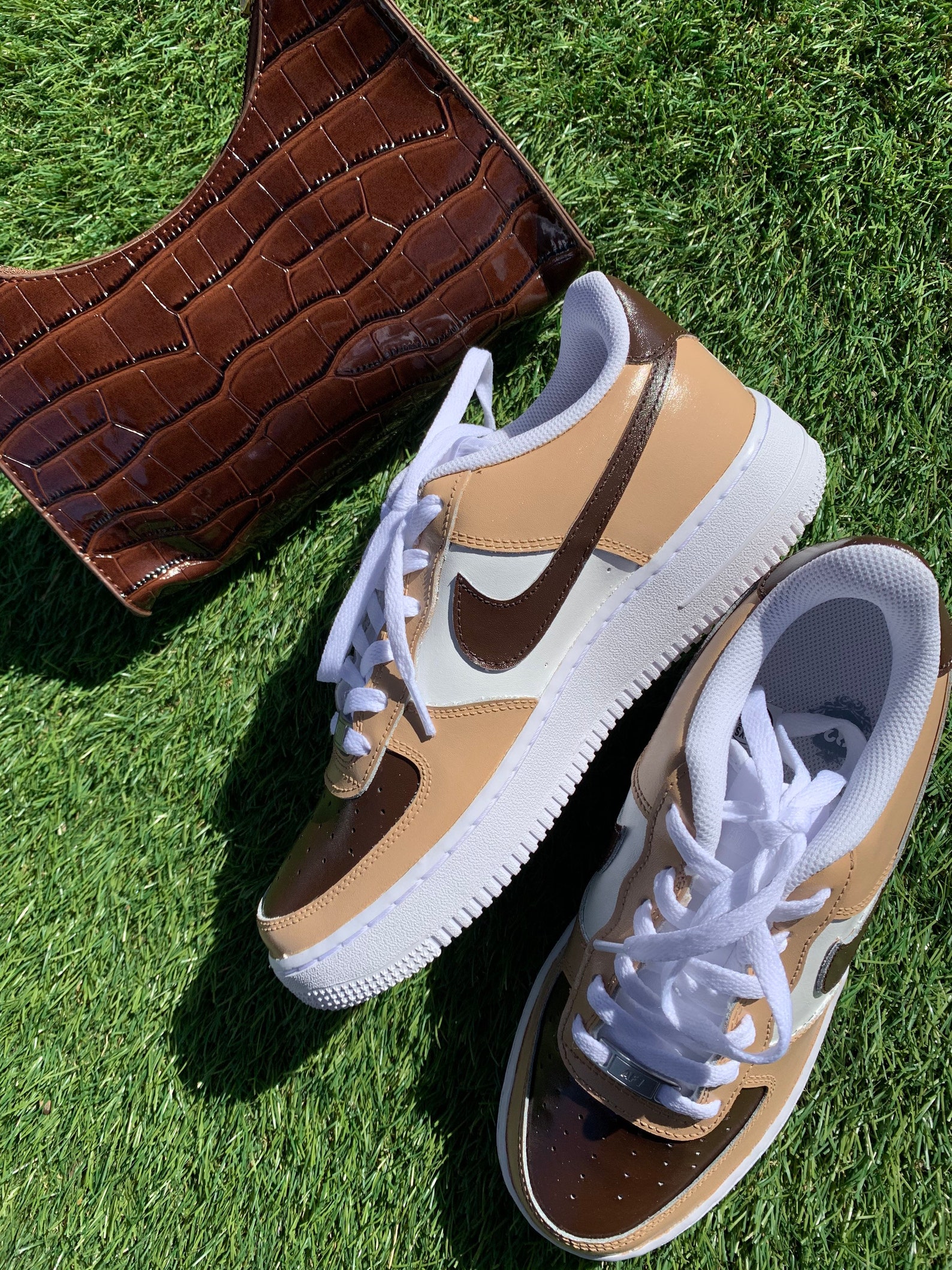 custom brown air force ones
