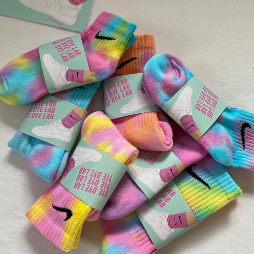 pastel tie dye nike socks