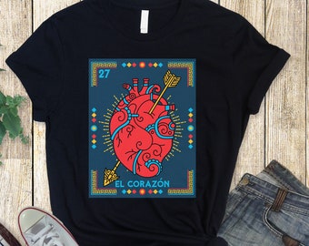El Corazon - Loteria Mexicana (Mexican Lottery ) - Unisex T-Shirt