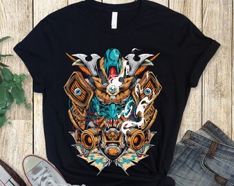 Japanese Evil Cyber Samurai -  Bella Canvas - Unisex t-shirt