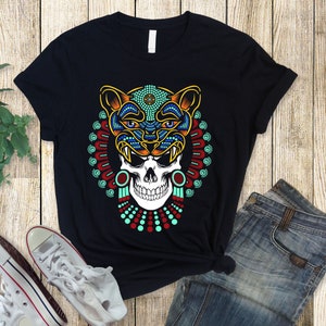 Jaguar Skull Warrior  - Mexico -  Unisex T-Shirt