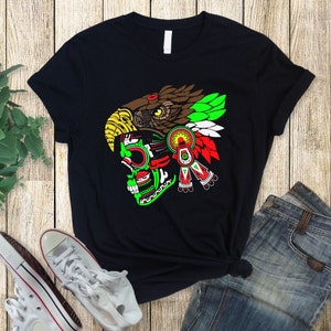 Aztec Eagle Warrior Skull -  Bella Canvas Unisex T-Shirt