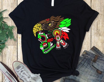 Calavera Gerrero Aguila Azteca - Camiseta Unisex