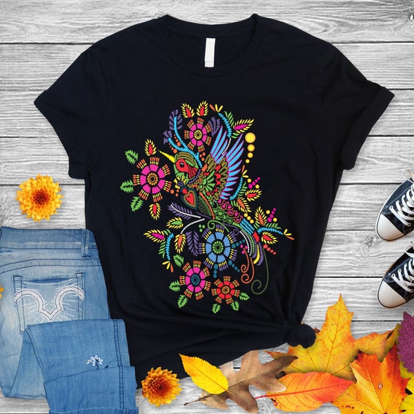 Hummingbird  Otomi Style - Mexican T-Shirt