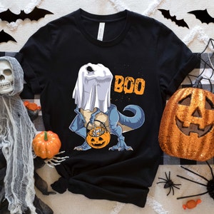 Halloween - Trick or Treat T-Rex- Black T-shirt
