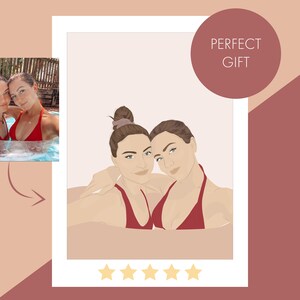 Retrato personalizado de desenho animado | Desenho de foto | Ilustração personalizada | Retrato de casal | Presente personalizado para ele, seu namorado, melhor amigo