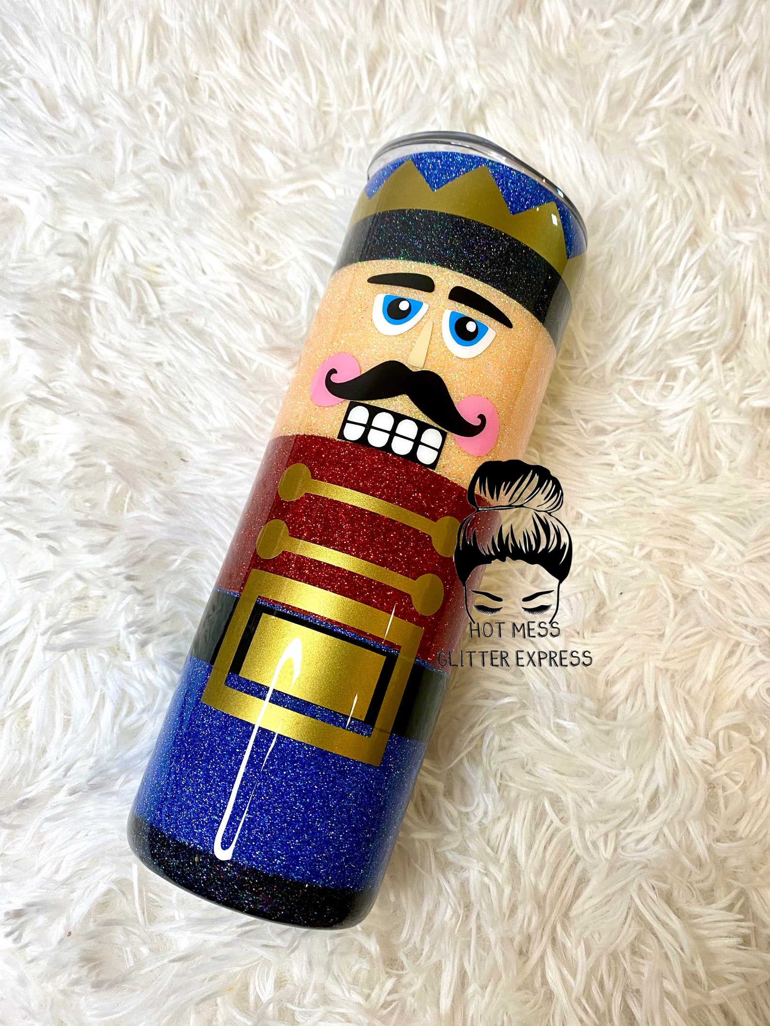 Nutcracker Tumbler Cup Glitter Etsy