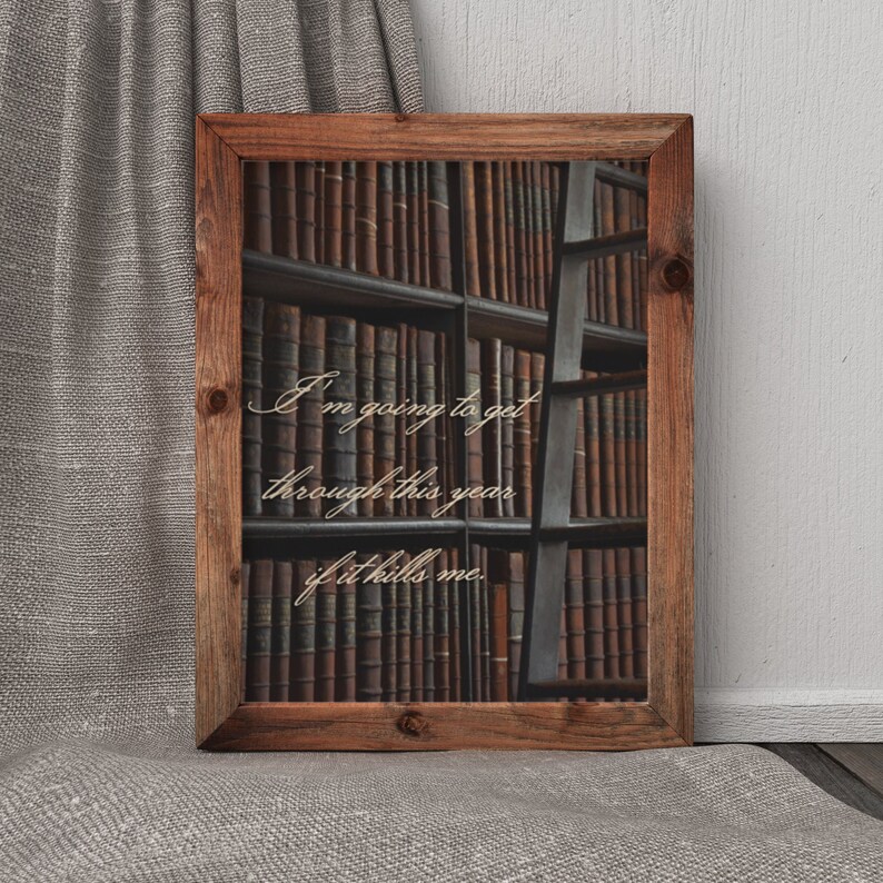 Bookshelf Quote Wall Art Print Printable Etsy