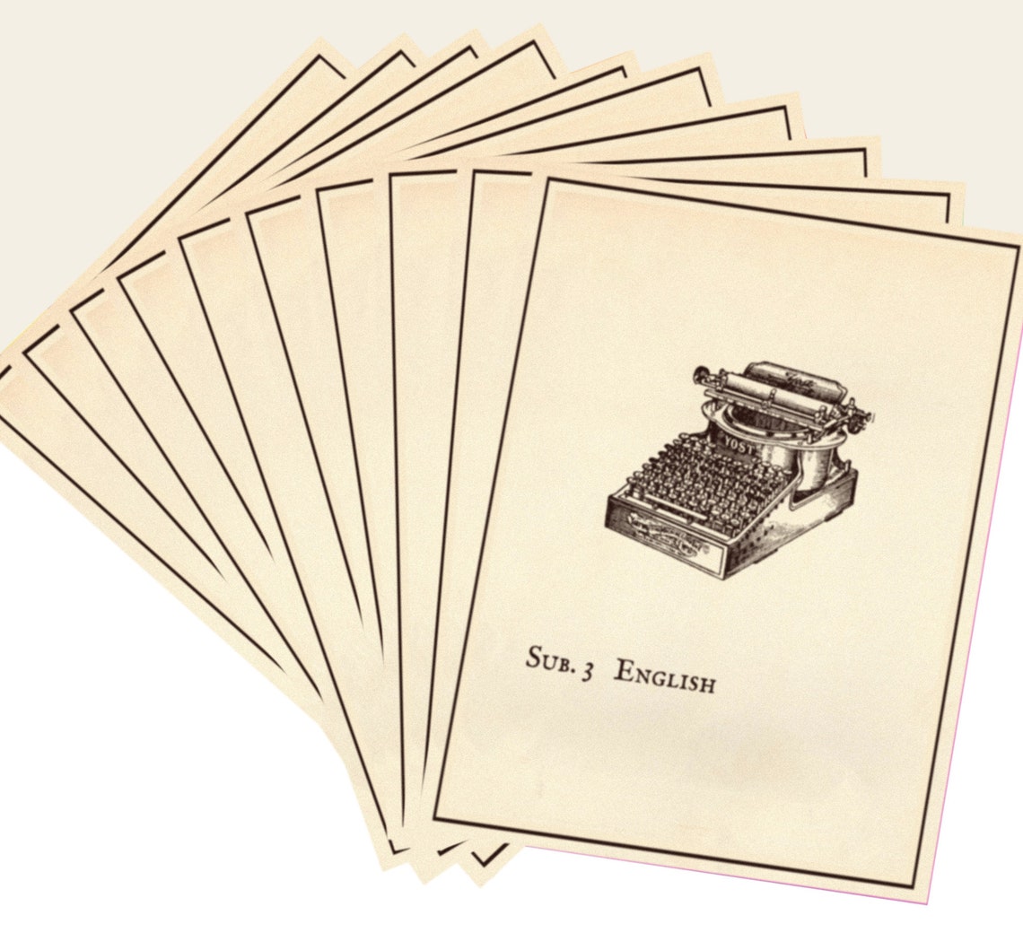Set Of 12 Vintage Style Binder Subject Inserts Printable Etsy Set Of 12 Vintage Style Binder Subject Inserts Printable Etsy
