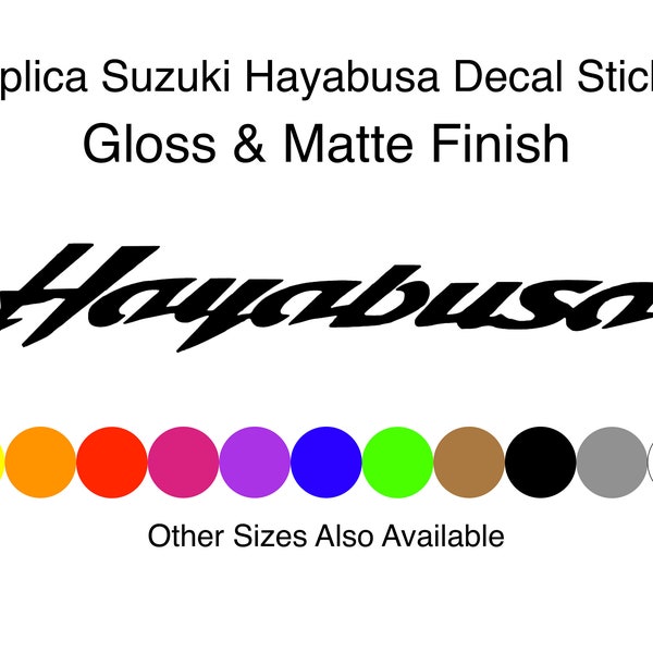 Suzuki Hayabusa Panel Motorbike Motorcycle Pair Decals Stickers Gloss & Matte Finish Custom Sizes also available.