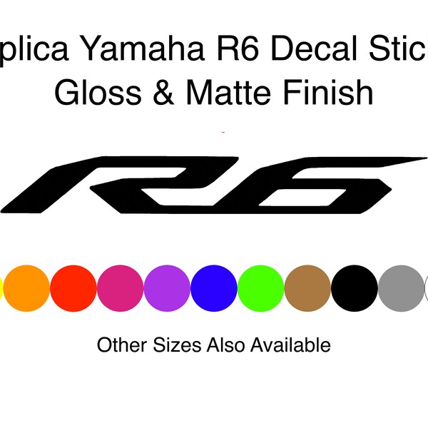 Yamaha YZFR6 YZF R6 Motorbike Motorcycle Decal Sticker Pair Gloss & Matte Finish Custom Sizes also available Please Contact